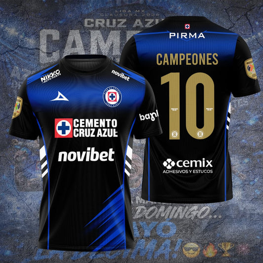 Cruz Azul Campeón del Clausura 2026 3D Apparel T-Shirt
