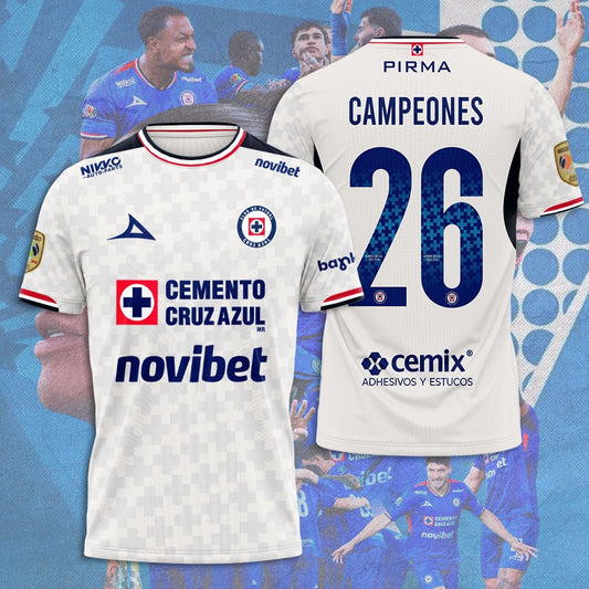 Cruz Azul Campeón del Clausura 2026 3D Apparel T-Shirt