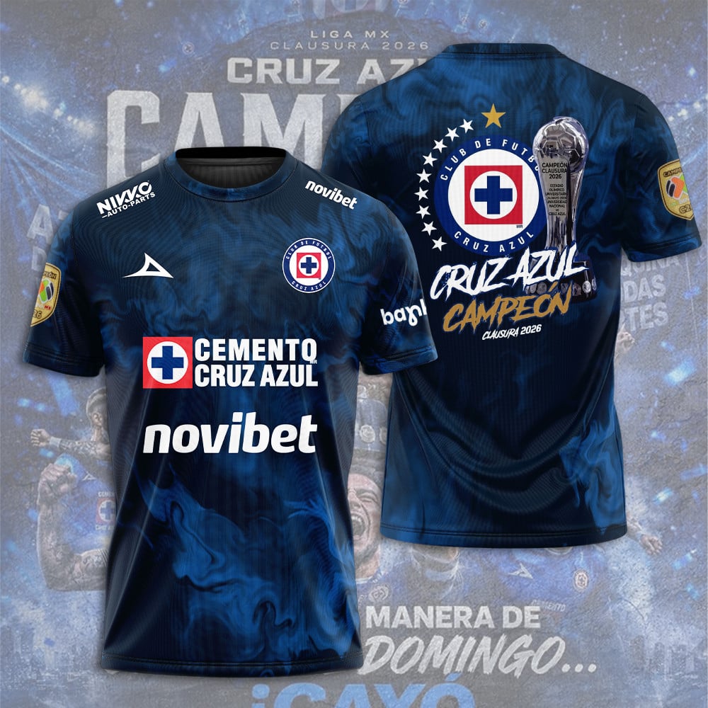 Cruz Azul Campeón del Clausura 2026 3D Apparel T-Shirt