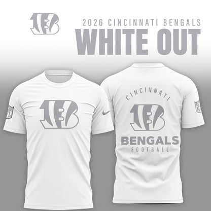 Cincinnati Bengals 2025 Winter White Out Combo TShirt