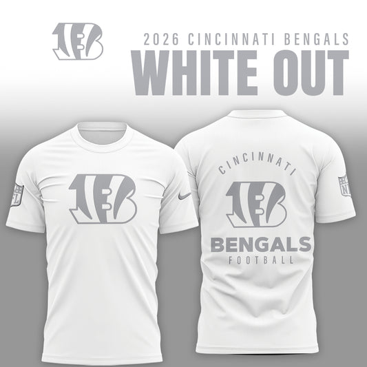 Cincinnati Bengals 2025 Winter White Out Combo TShirt