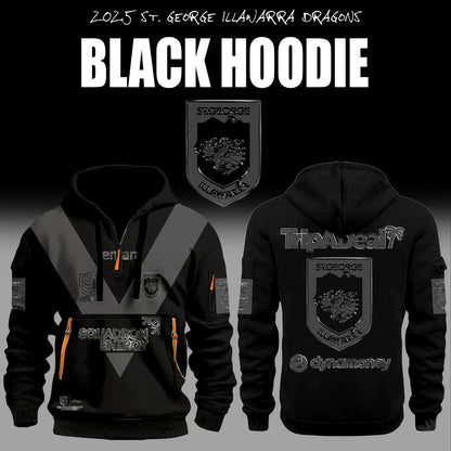 Limited Edition St. George Illawarra Dragons Back In Black Half Zip