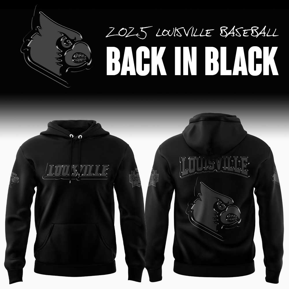 Limited Edition Louisville Baseball Back In Black Hoodie