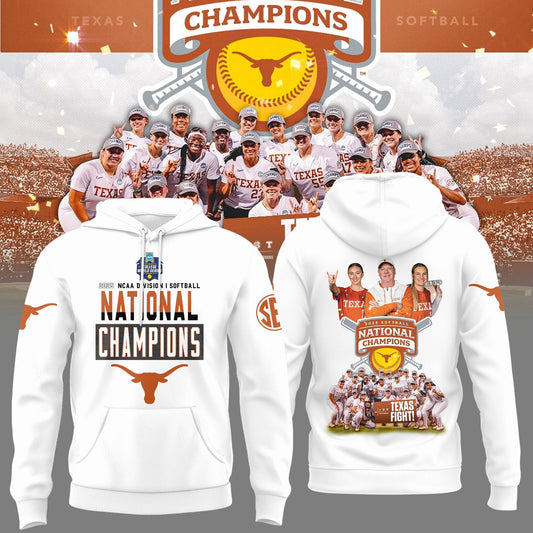 Texas Longhorns 2025 Women's Softball National Champions Hook 'Em Hoodie