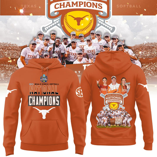 Texas Longhorns 2025 Women's Softball National Champions Hook 'Em Hoodie
