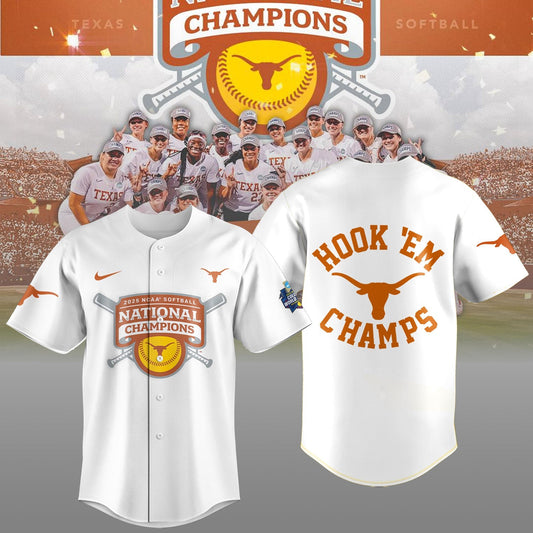 Texas Longhorns 2025 Women's Softball National Champions Hook 'Em Jesey