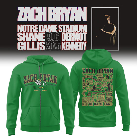 Limited Edition Zach Bryan x Notre Dame 2025 ZipHoodie