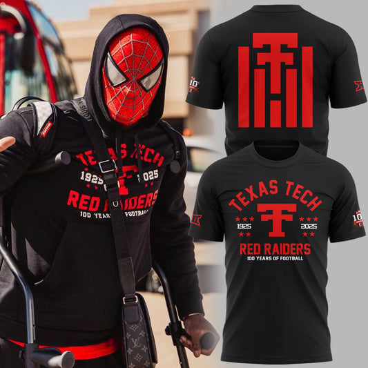 Limited Edition Texas Tech Football 100Years Of Football Tshirt