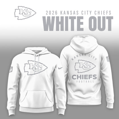 Kansas City Chiefs 2025 Winter White Out Combo Hoodie