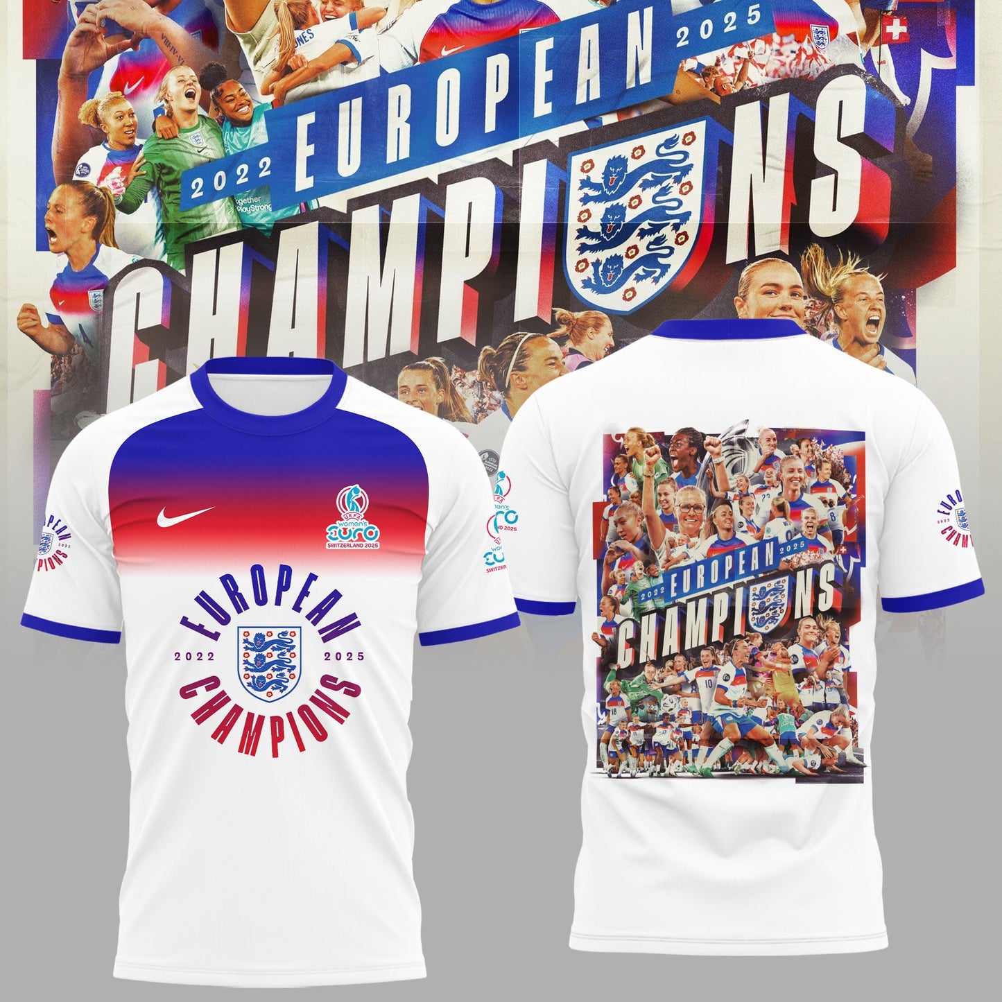 Limited Edition England Champions UEFA Women’s EURO 2025 T-shirt