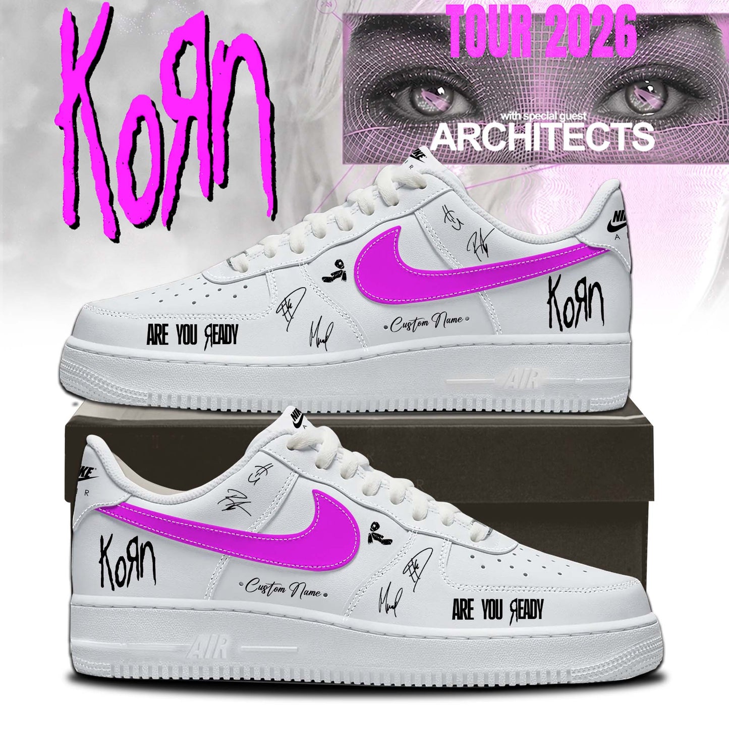 KORN “ARE YOU READY” Tour 2026 Limited Edition Signature AF1 Sneakers