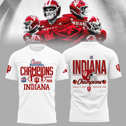 Indiana Hoosiers Football Champions Peach Bowl 2025/26 T-Shirt