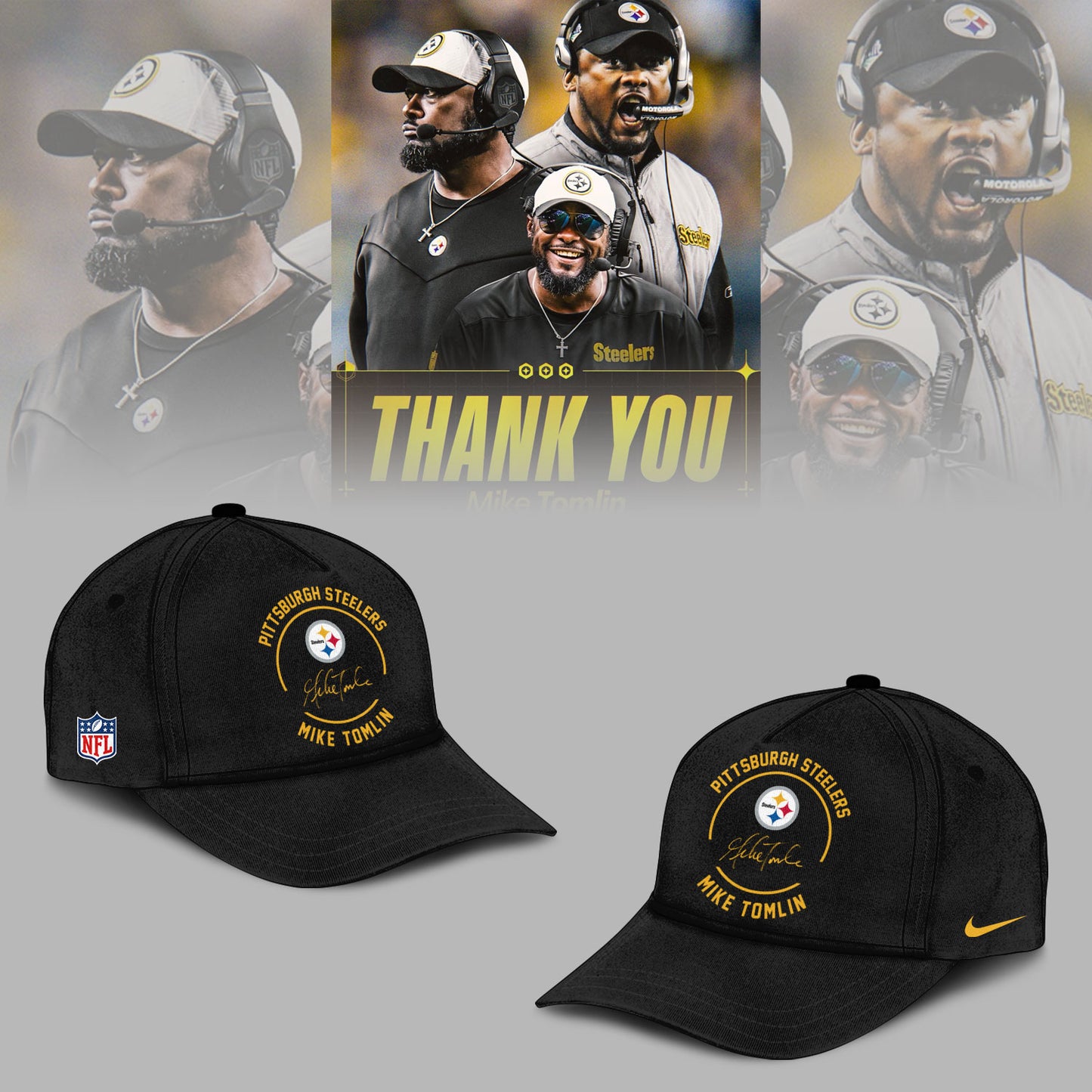 Pittsburgh Steelers Thank you Coach Mike Tomlin Limited Edition Combo T-Shirt