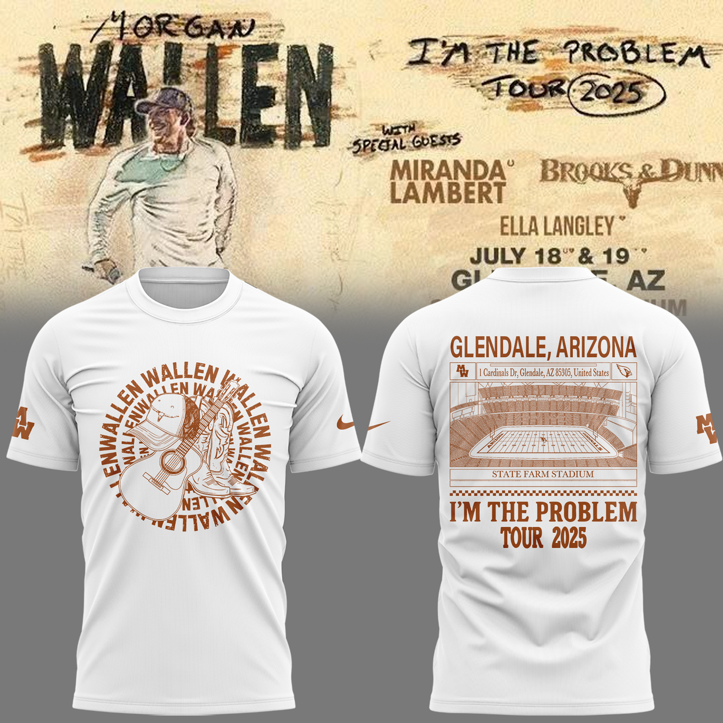 Special New Morgan Wallen x Arizona Cardinals Tshirt