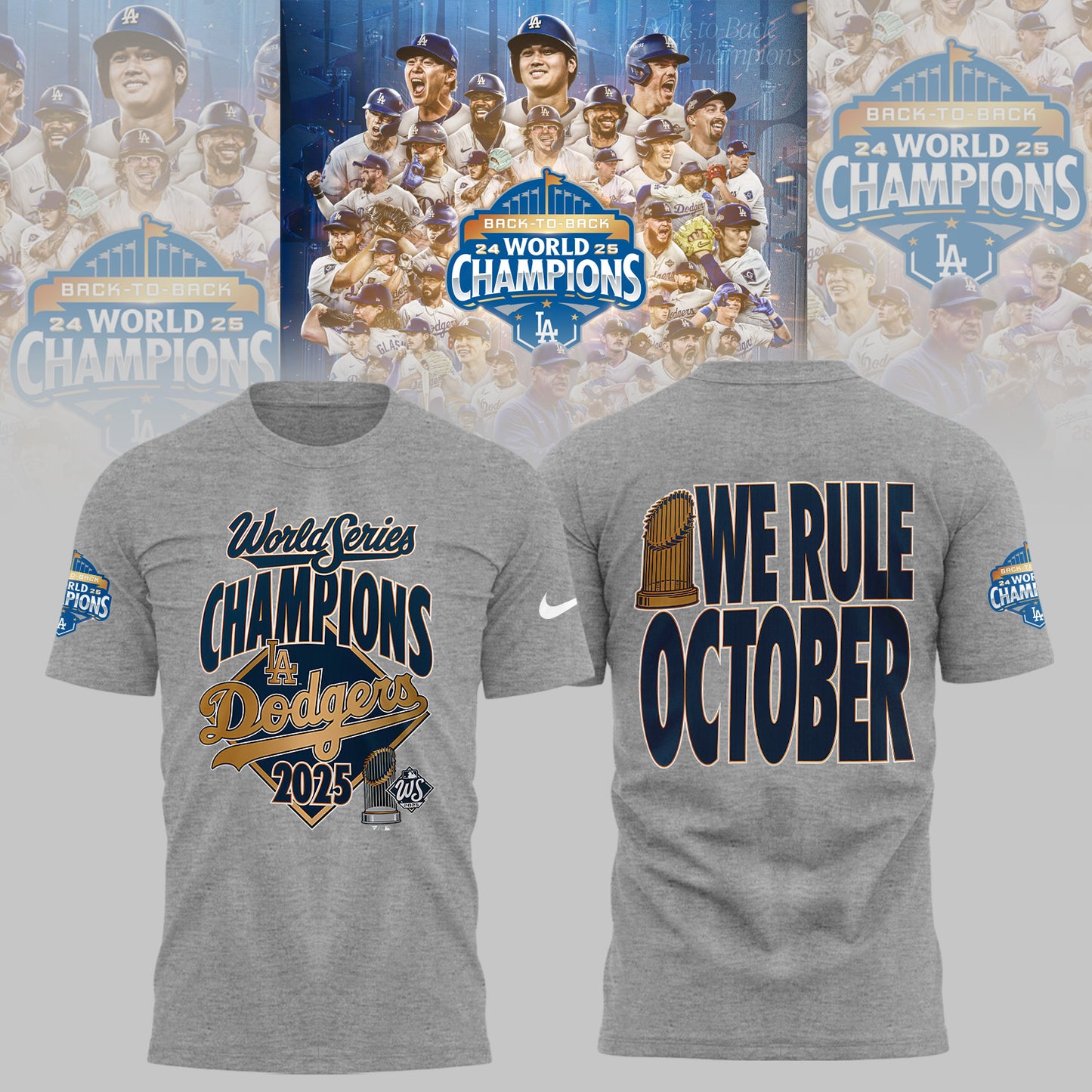 LA Dodgers World Series 2025 Champions Limited Edition Combo T-Shirt