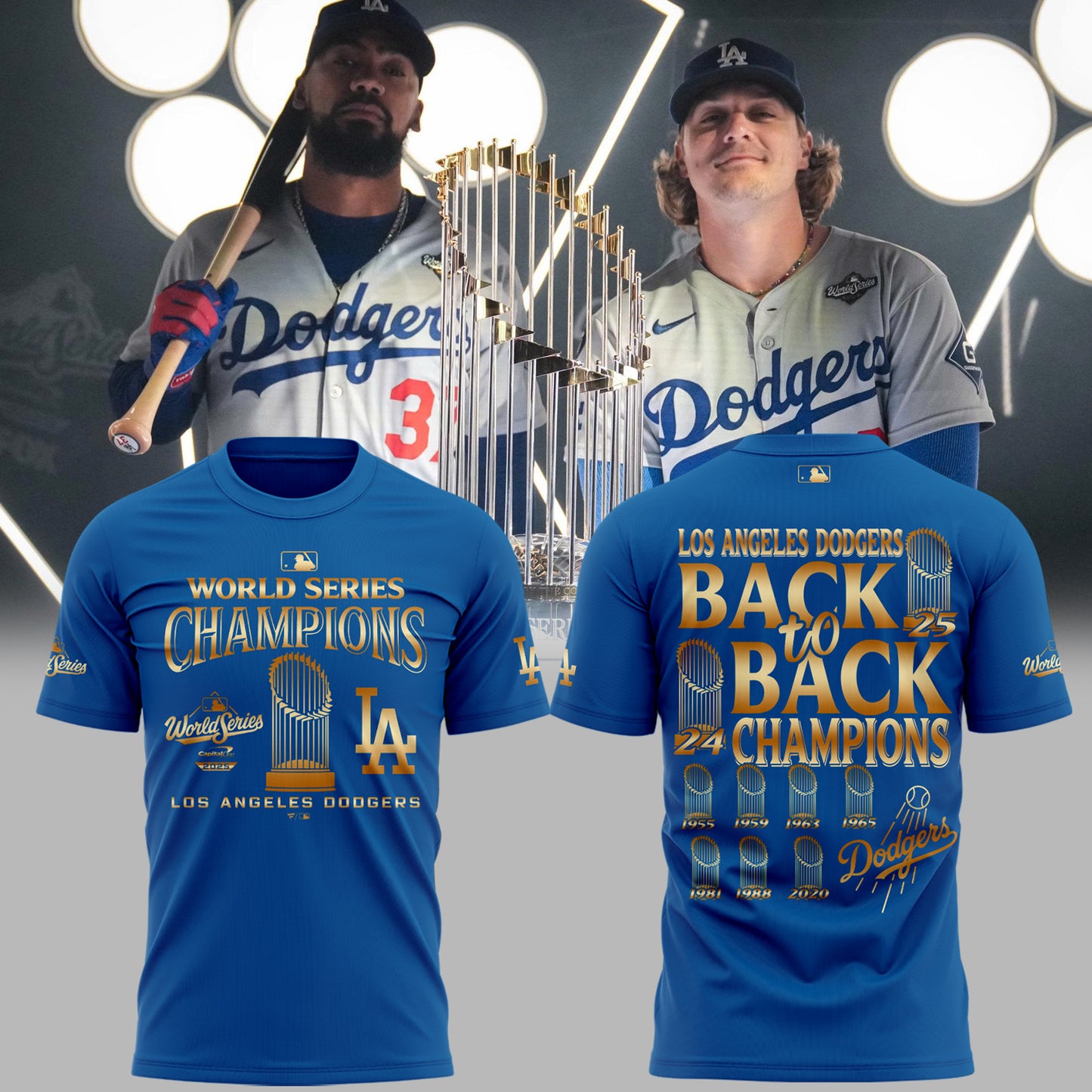 LA Dodgers – 2025 World Series Champions Limited Edition Combo T-Shirt