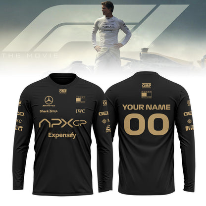 F1 The Movie 2025 APXGP â€œBrad Pittâ€ Custom Long Sleeve Shirt