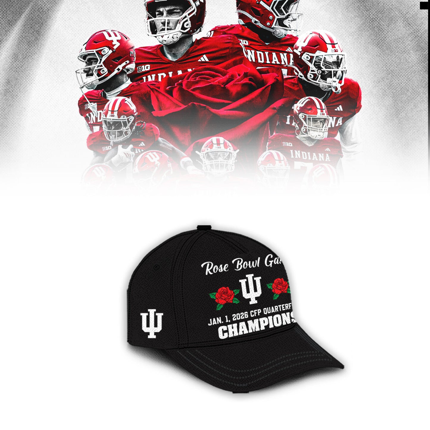 Indiana Hoosiers 2026 Rose Bowl Champions Limited Combo TShirt