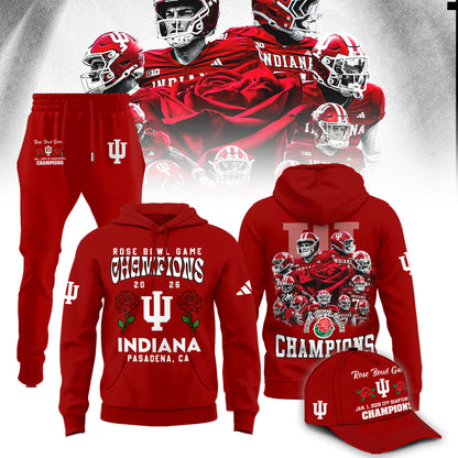 Indiana Hoosiers Rose Bowl Champions Combo Hoodie