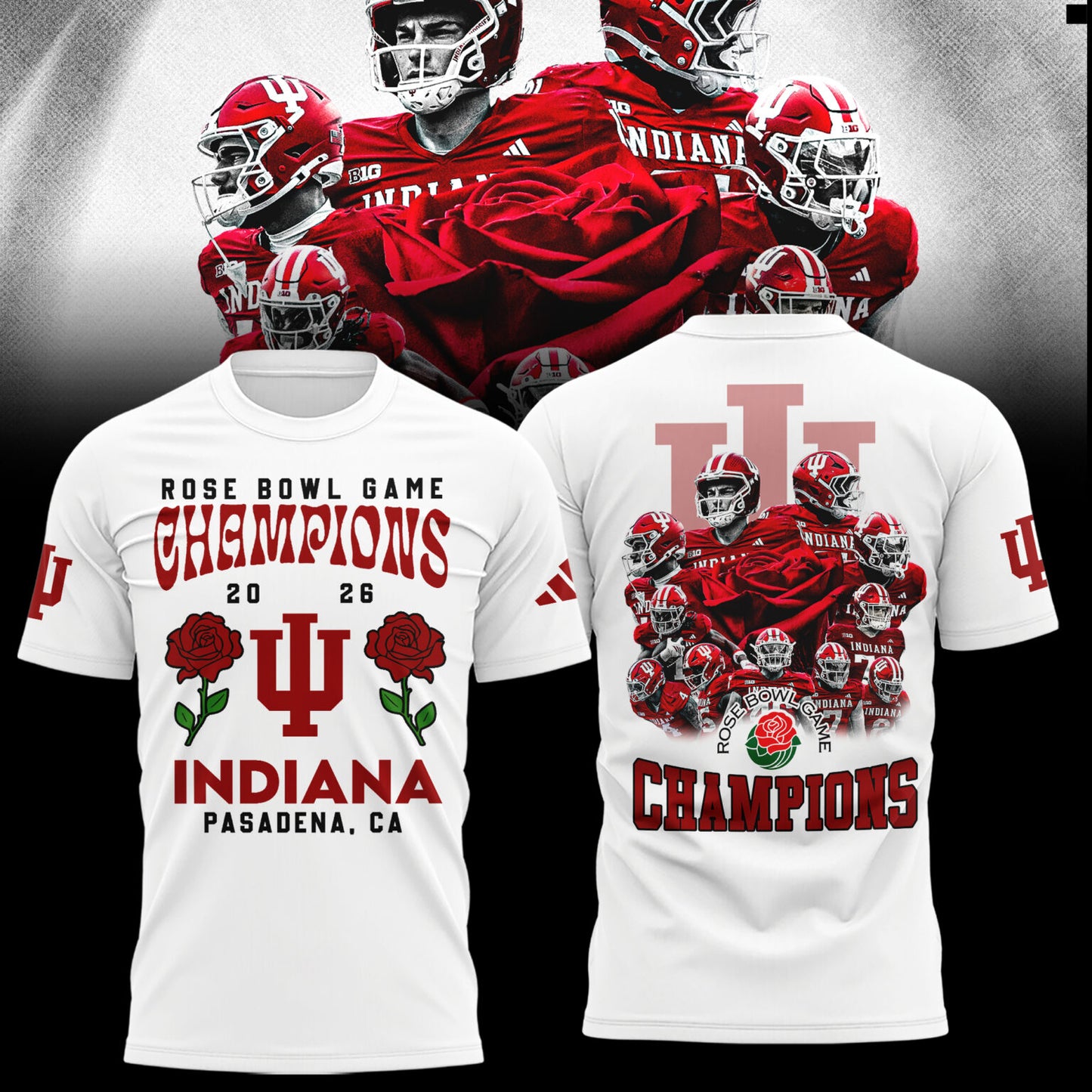 Indiana Hoosiers 2026 Rose Bowl Champions Limited Combo TShirt