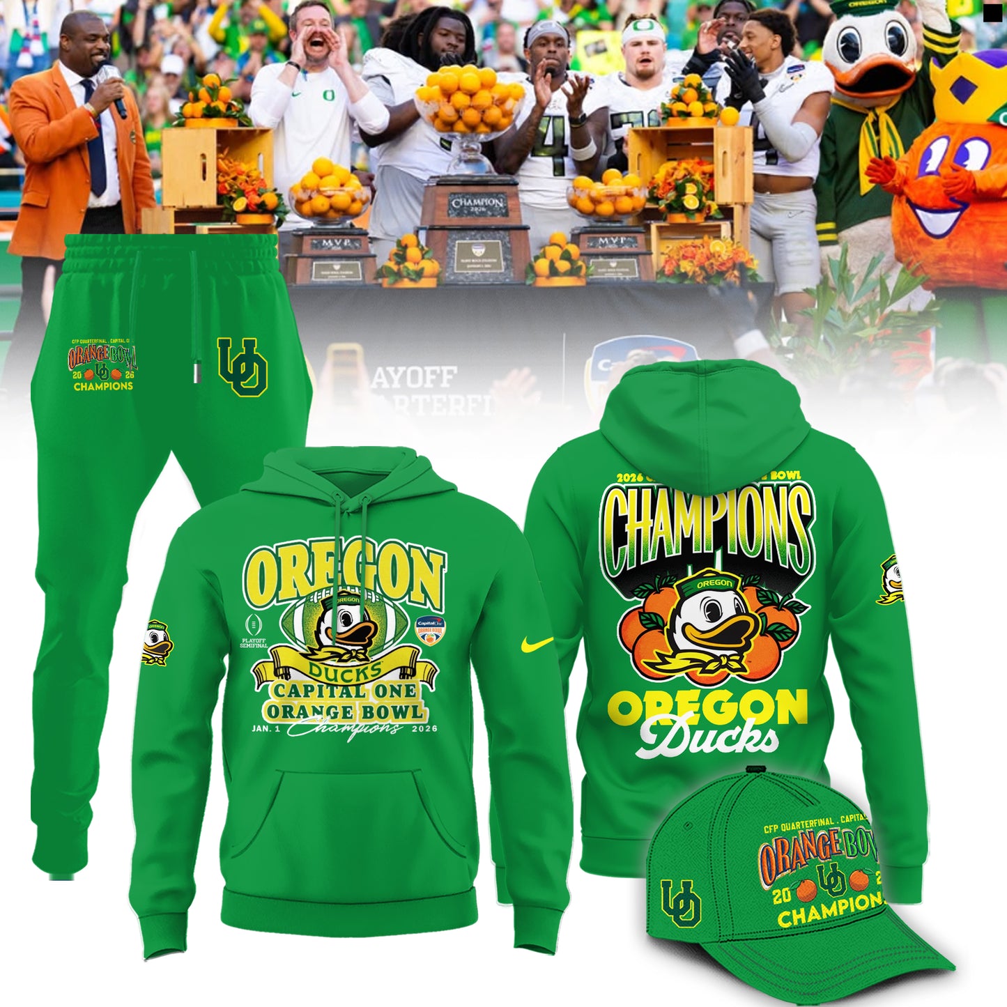 Oregon Football Quarterfinals Uniform Combo Hoodie 2026