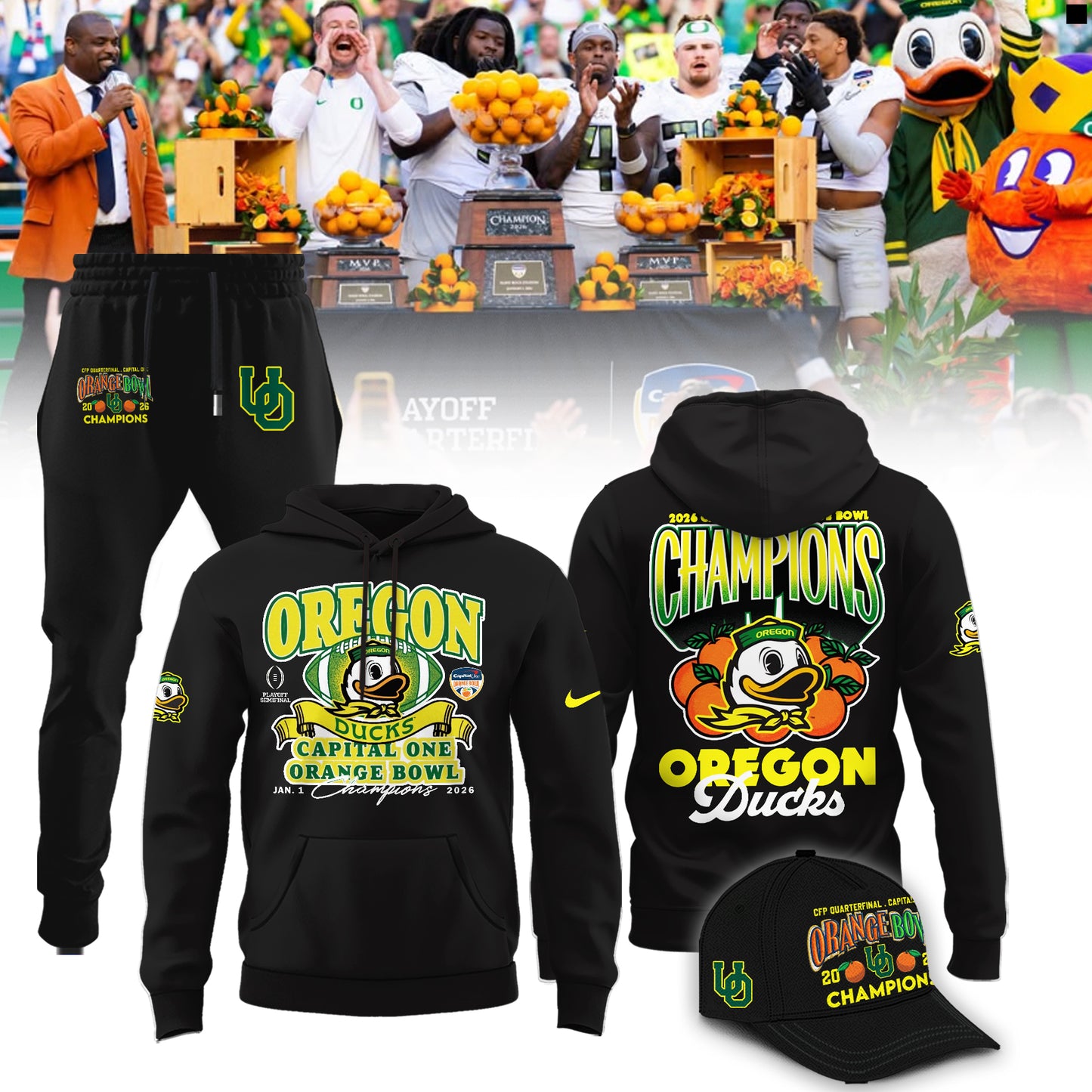 Oregon Football Quarterfinals Uniform Combo Hoodie 2026