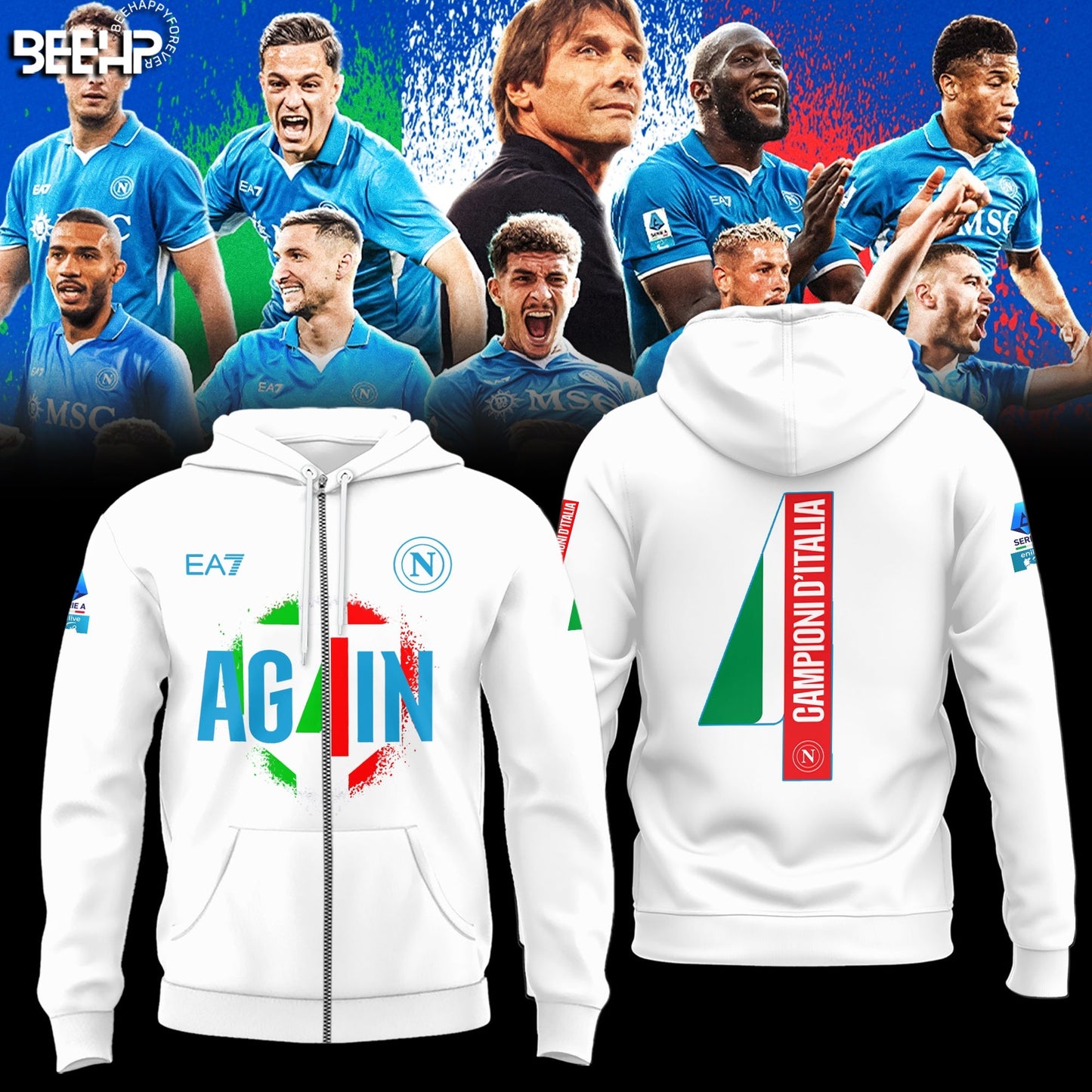 SSC NAPOLI CAMPIONE Dâ€™ITALIA 2025 Zip Hoodie