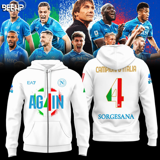 SSC NAPOLI CAMPIONE Dâ€™ITALIA 2025 Zip Hoodie