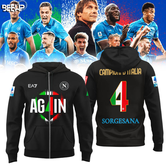 SSC NAPOLI CAMPIONE Dâ€™ITALIA 2025 Zip Hoodie