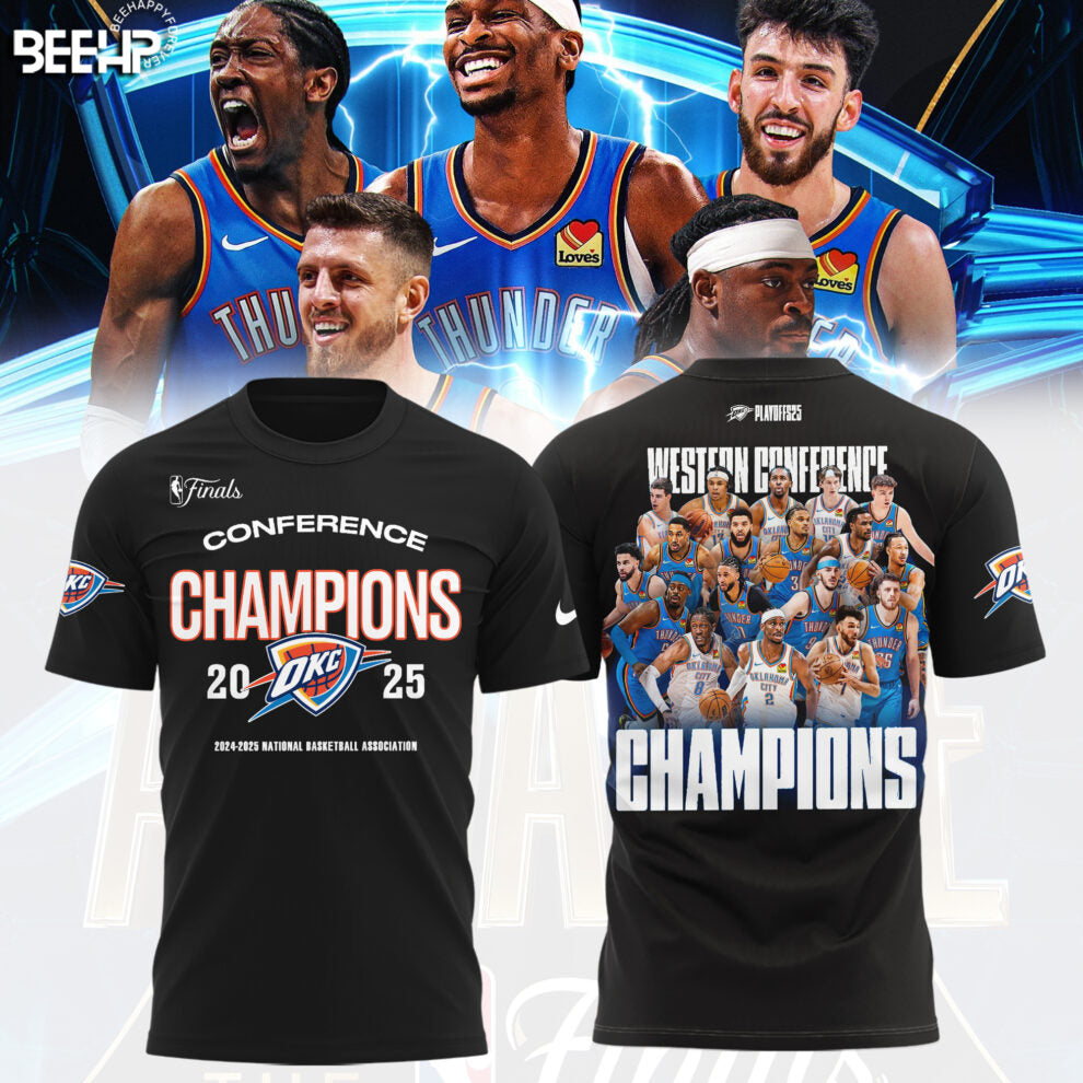 Oklahoma City Thunder 2025 Western Conference Champions Shirt