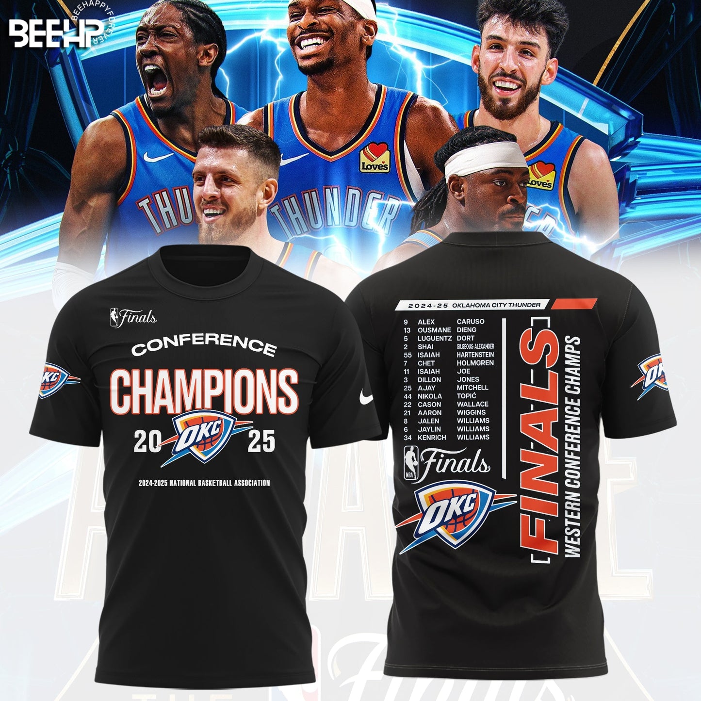 Oklahoma City Thunder 2025 Western Conference Champions Shirt