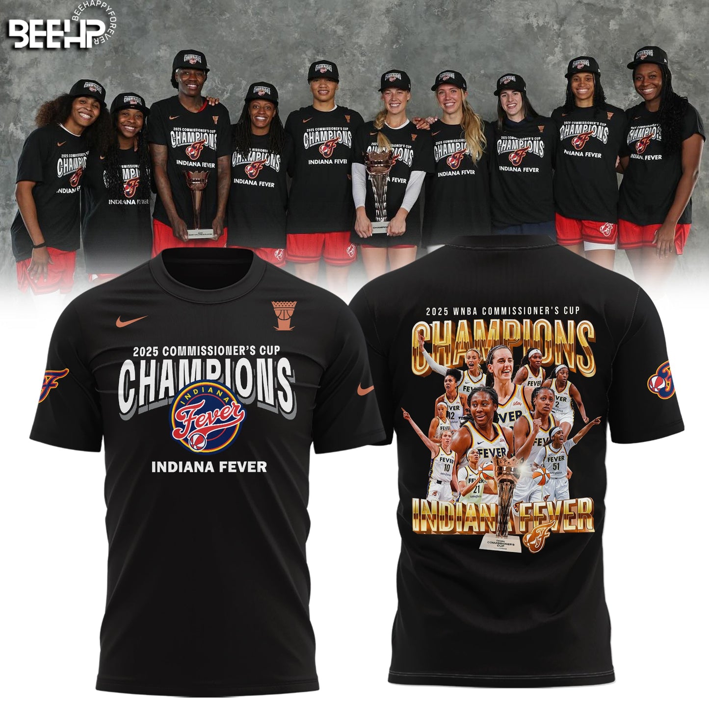 Indiana Fever 2025 WNBA Commissioner’s Cup Champions T-Shirt