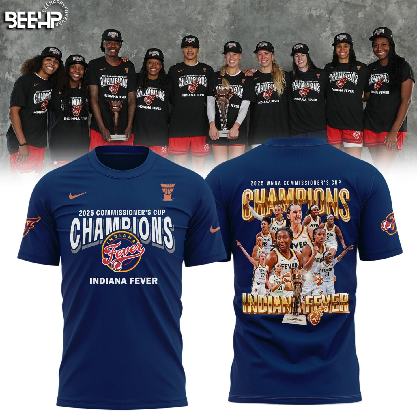 Indiana Fever 2025 WNBA Commissioner’s Cup Champions T-Shirt