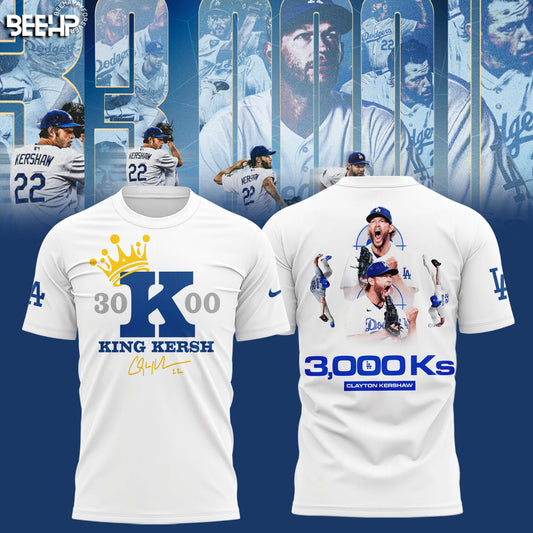 CLAYTON KERSHAW MAKES HISTORY AND JOINS THE 3,000 STRIKEOUT CLUB T-SHIRT