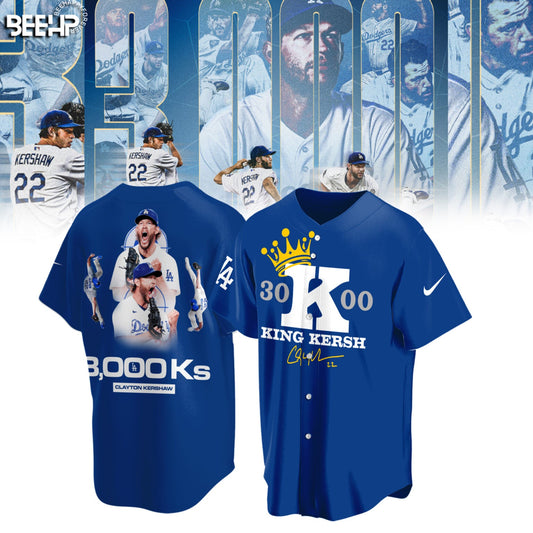 CLAYTON KERSHAW MAKES HISTORY AND JOINS THE 3,000 STRIKEOUT CLUB Jersey