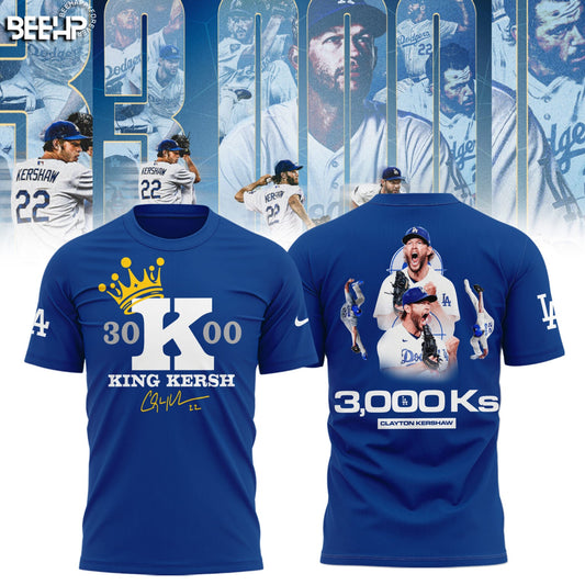 CLAYTON KERSHAW MAKES HISTORY AND JOINS THE 3,000 STRIKEOUT CLUB T-SHIRT