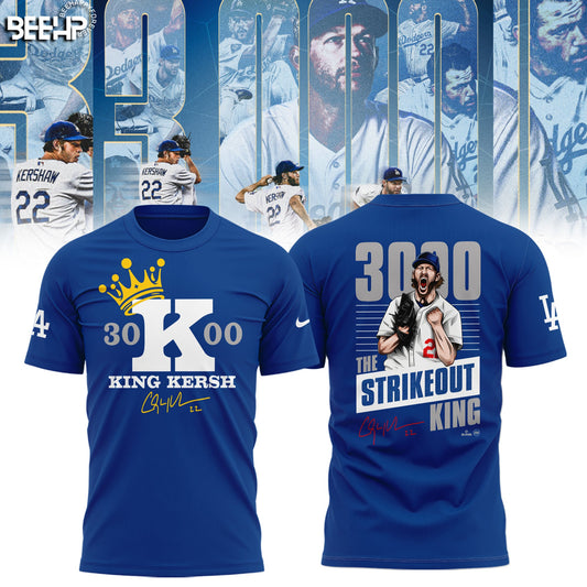 CLAYTON KERSHAW MAKES HISTORY AND JOINS THE 3,000 STRIKEOUT CLUB T-SHIRT