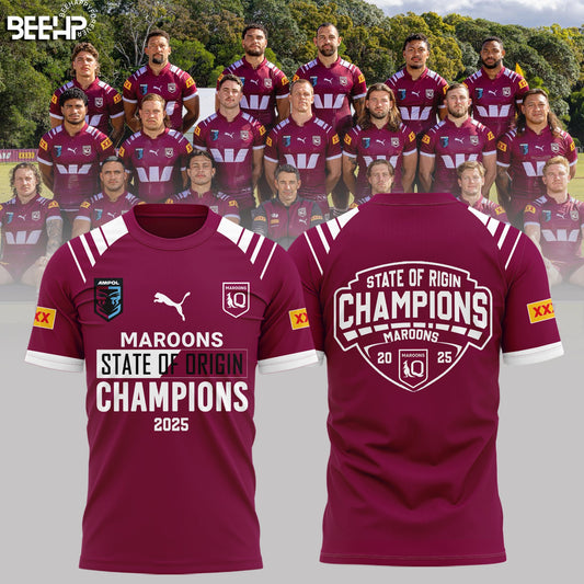 Queensland Maroons State Of Origin 2025 Champions Shirt
