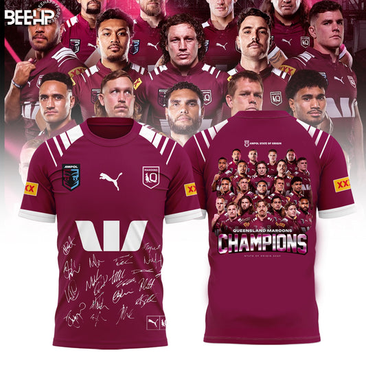 Queensland Maroons State Of Origin 2025 Champions Shirt