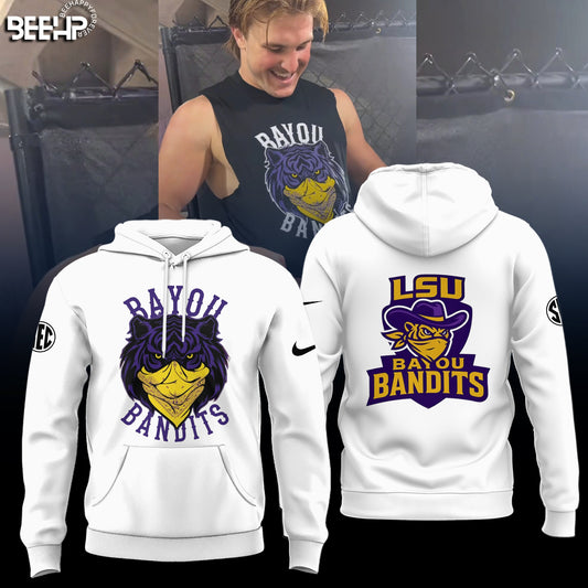 LSU Tigers Football Bayou Bandits Logo Black Limited Edition Hoodie