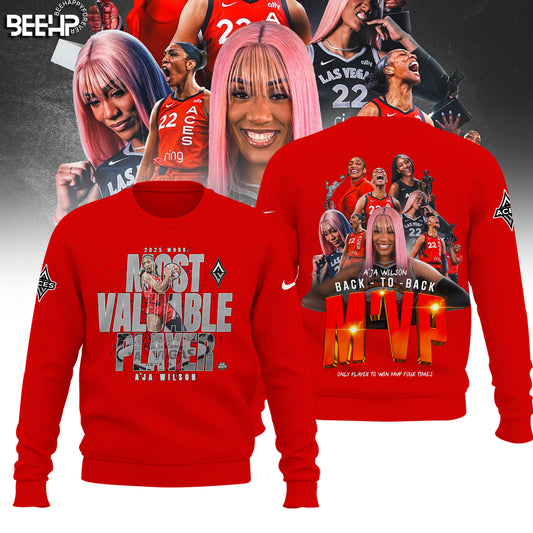 Unisex Las Vegas Aces A’ja Wilson Playa Society Black 2025 WNBA MVP Sweater