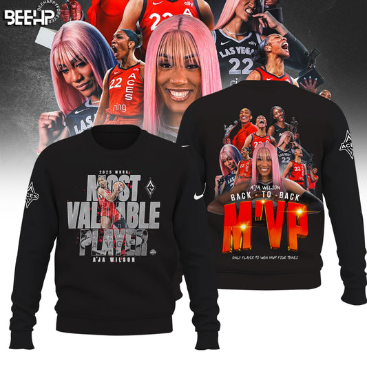 Unisex Las Vegas Aces A’ja Wilson Playa Society Black 2025 WNBA MVP Sweater