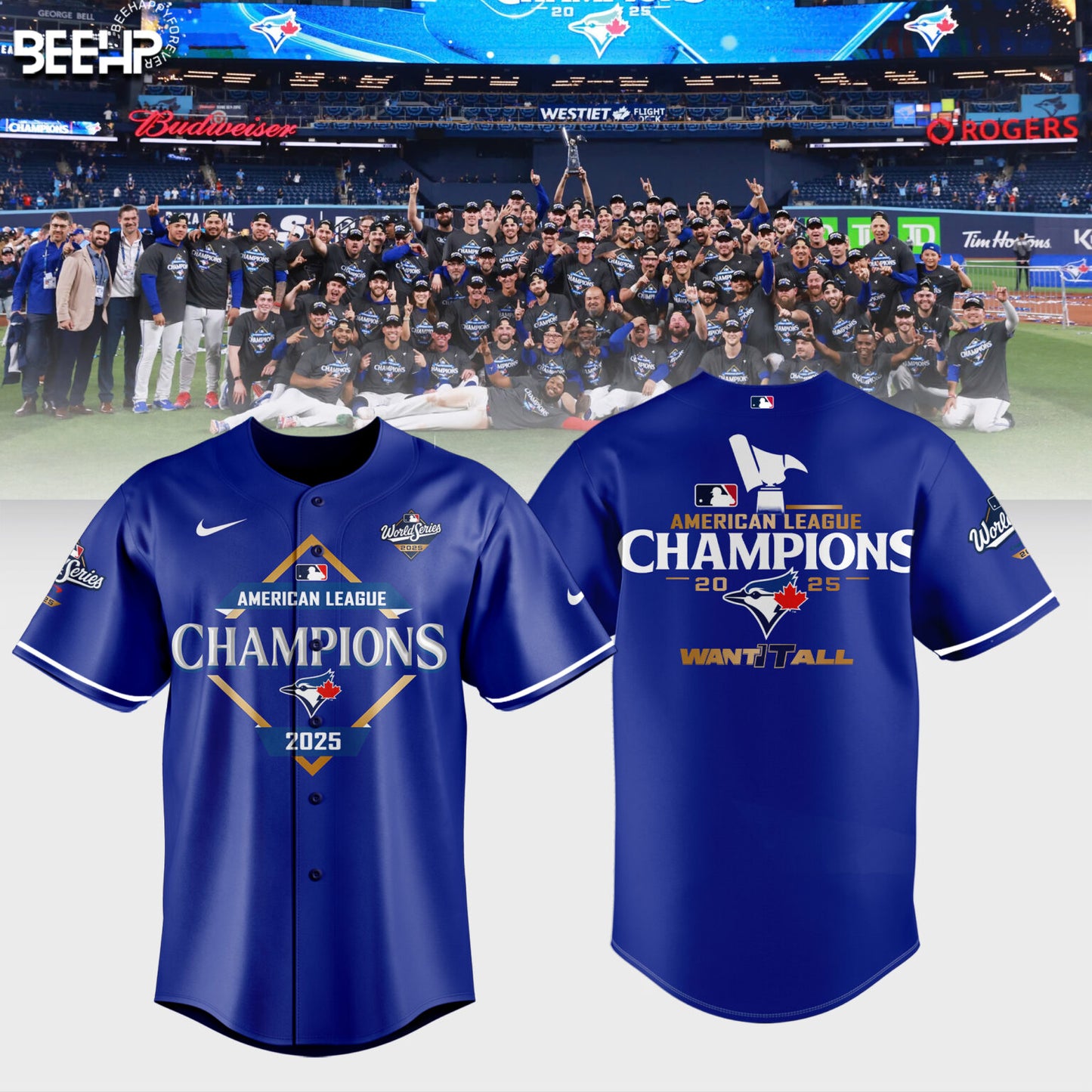 Toronto Blue Jays 2025 American League Champions Combo Jersey