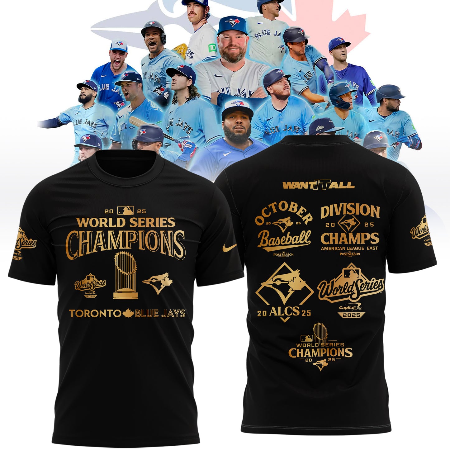 Limited Edition Toronto Blue Jays World Series Champions 2025 Combo T-shirt