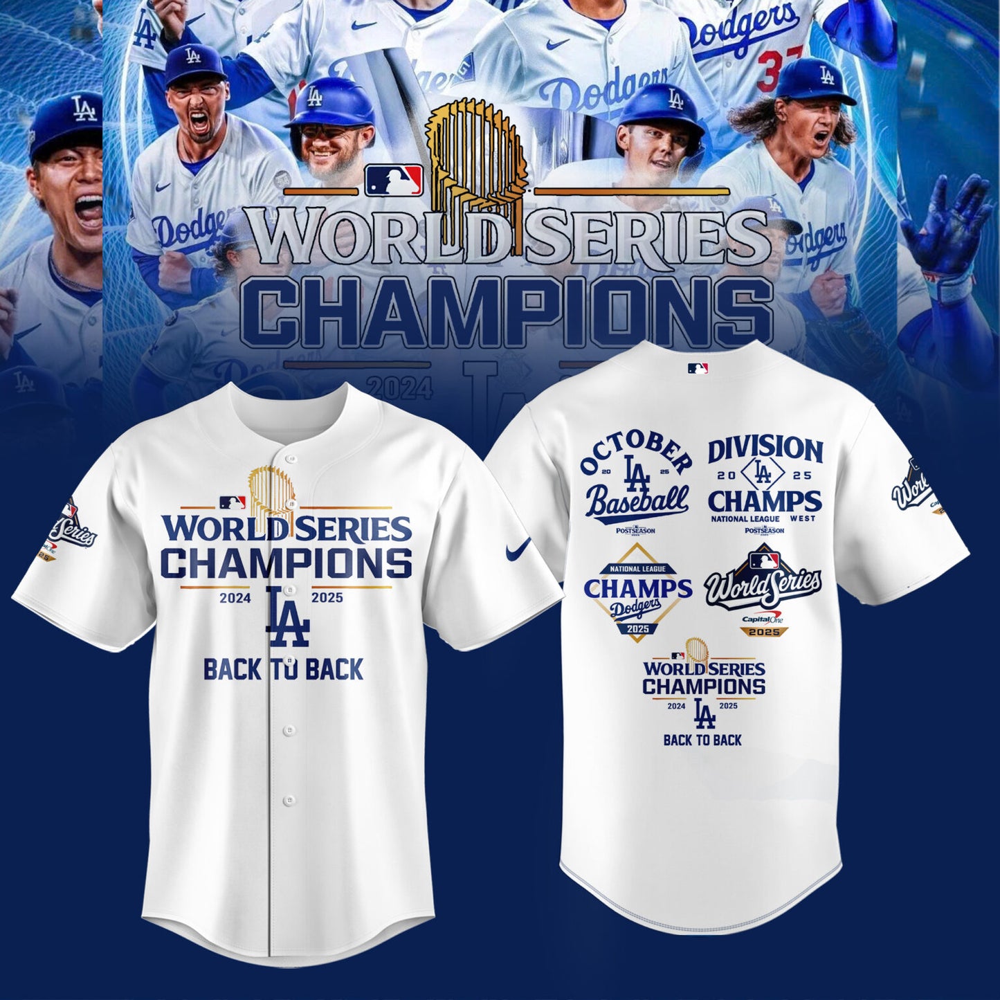 LA Dodgers 2025 World Series Champions Limited Edition Combo Jersey