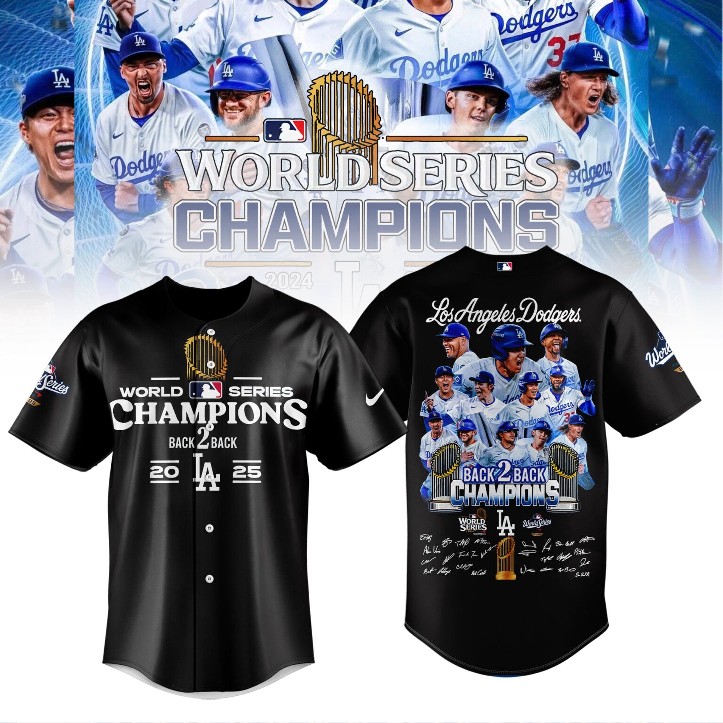 LA Dodgers 2025 World Series Champions Limited Edition Combo Jersey