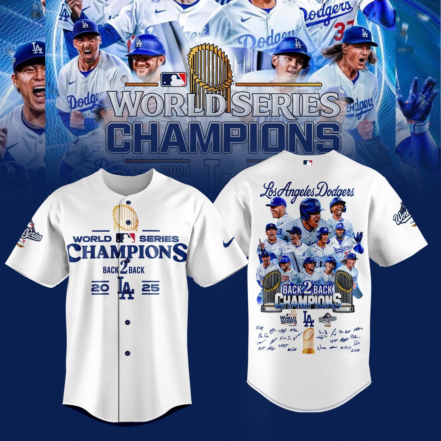 LA Dodgers 2025 World Series Champions Limited Edition Combo Jersey