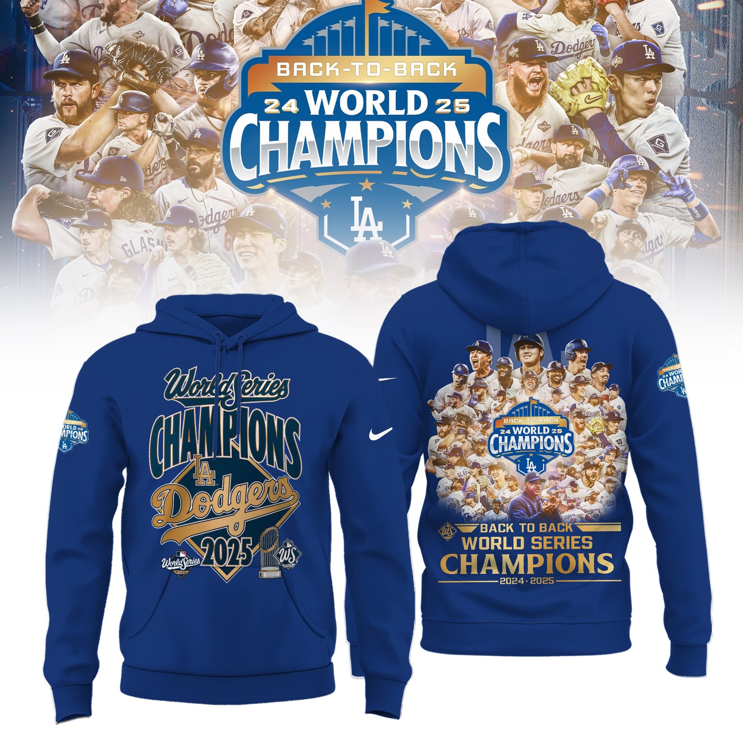 LA Dodgers – 2025 World Series Champions Limited Edition Combo Hoodie