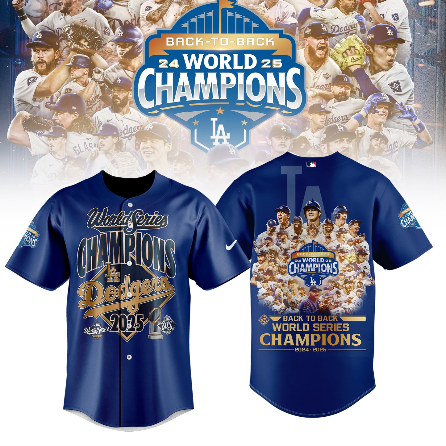LA Dodgers 2025 World Series Champions Limited Edition Combo Jersey