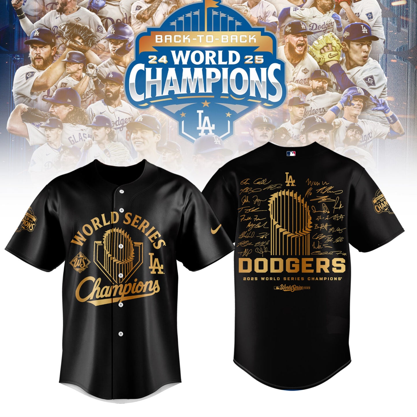 LA Dodgers 2025 World Series Champions Limited Edition Combo Jersey